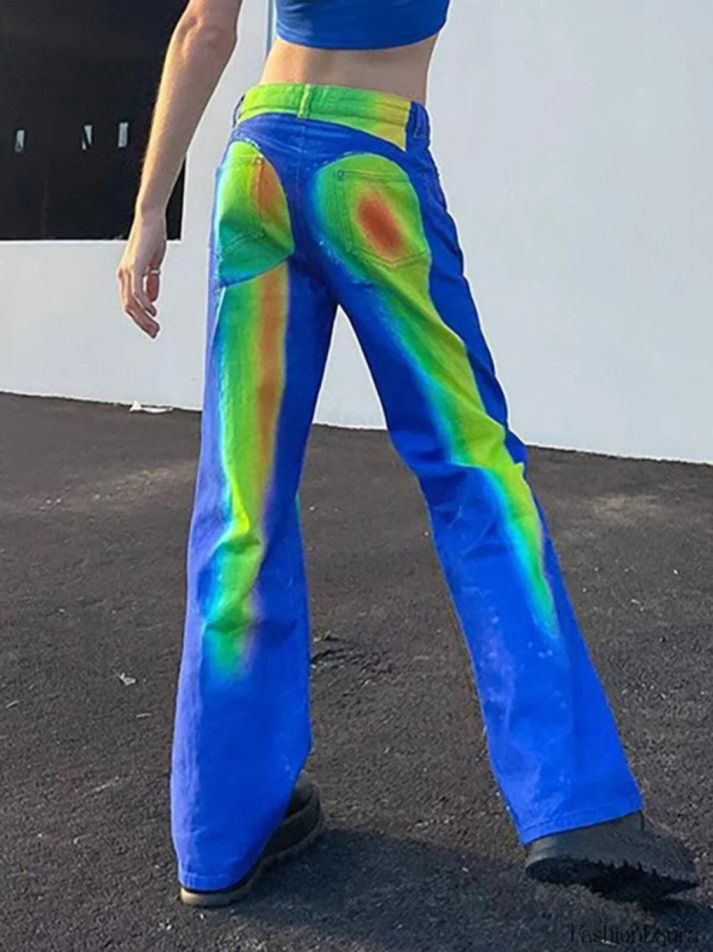 CyberPrinted Straight Leg Pants Pants