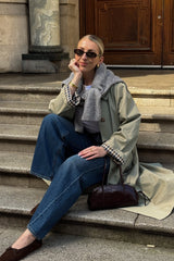 Plaid Insert Relaxed Overcoat