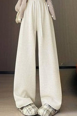 High Waist Plush Draped Knit Pants