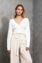 Slim Fit V-Neck Knit Top