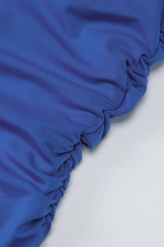 Solid V Neck Halter Backless Formal Dress