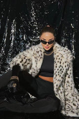 Collar Leopard Plush Overcoat