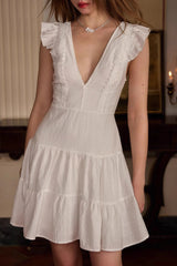 Backless High Waist Ruffle Cocktail Dress