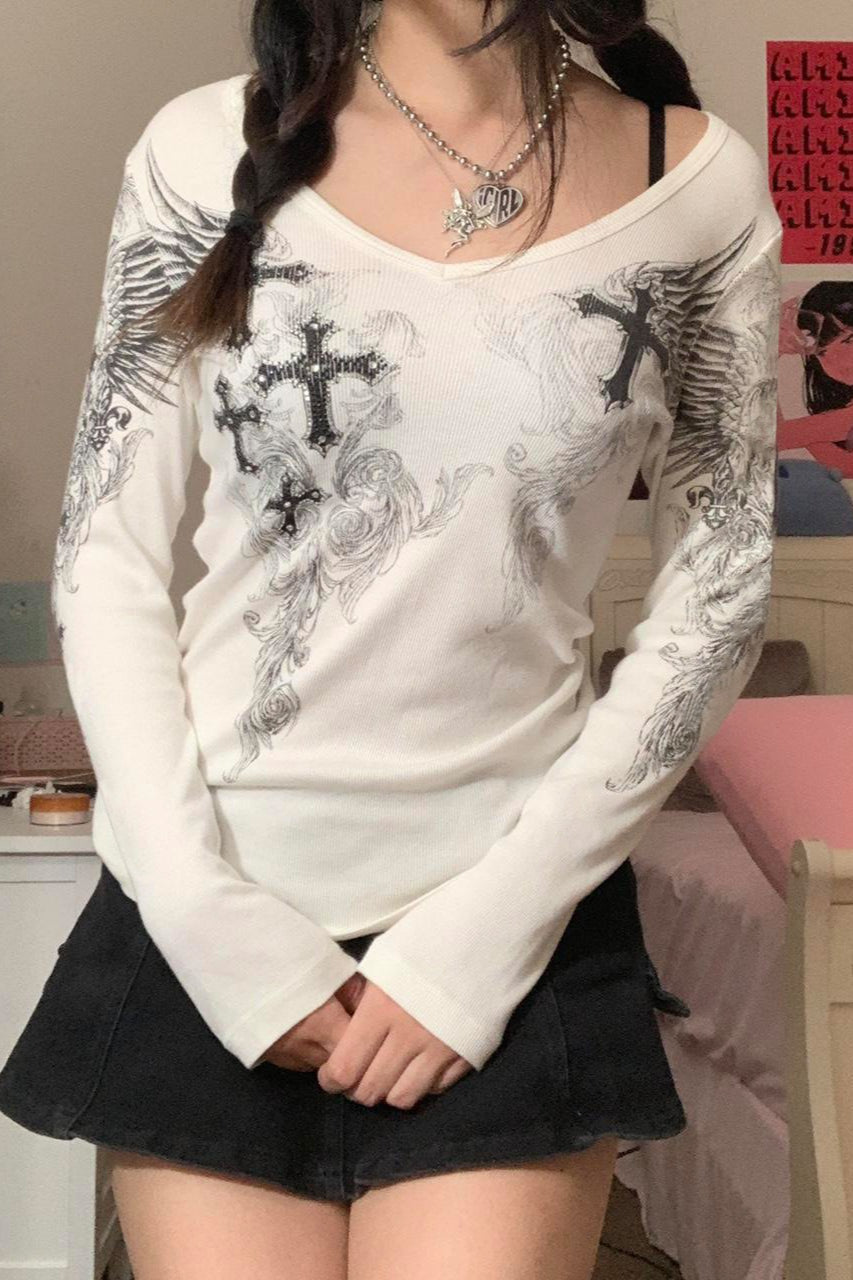 Slim Fit Printed Round Neck T-Shirt