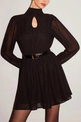 Backless Long Sleeve Mini Dress