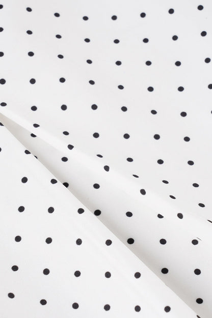 Ruched Polka Dot A-Line Midi Skirt