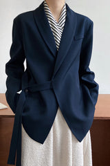 Fashionable Draped Apple Collar Blazer