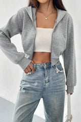 Short Zip Up Hoodie Coat coats