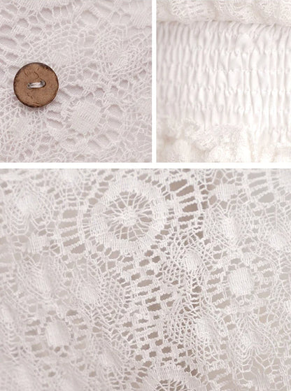 Lace V Neck Ruffle Mini Boho Dress