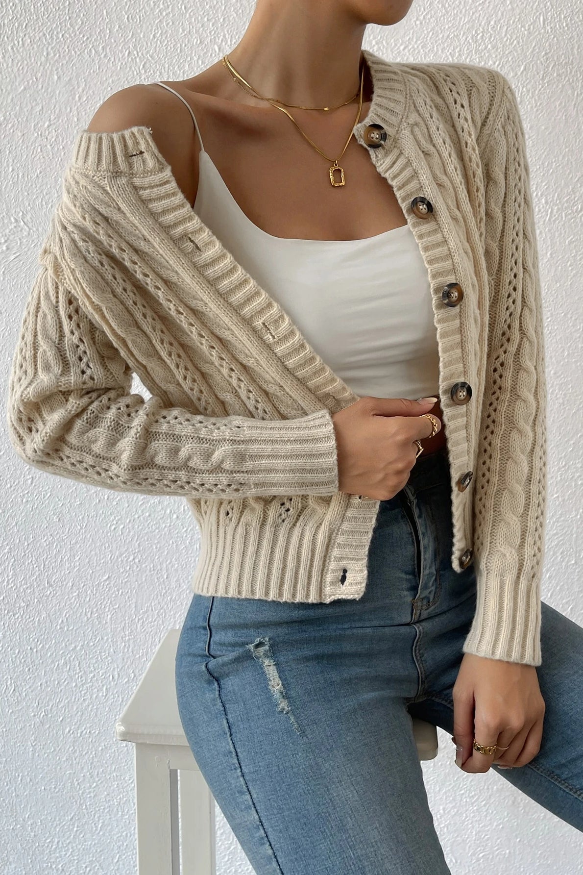 Warm Long Sleeve Knitted Cardigan