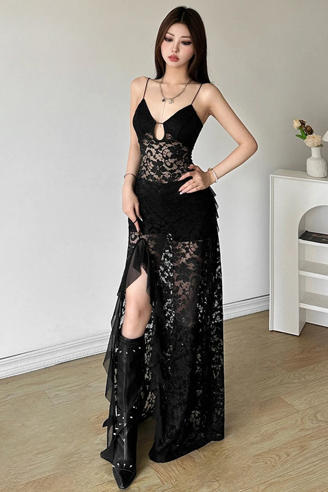 Nibber Sexy Lace Maxi Dress