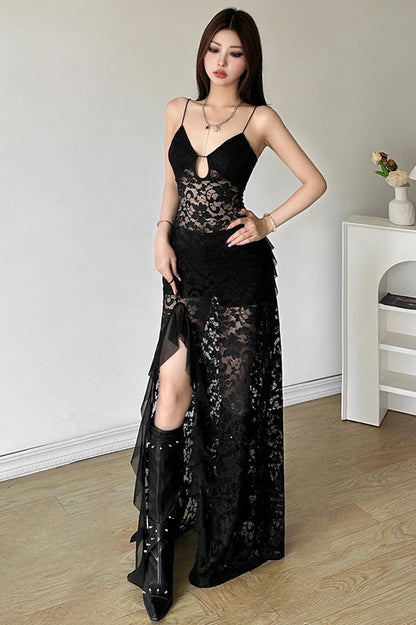 Nibber Sexy Lace Maxi Dress