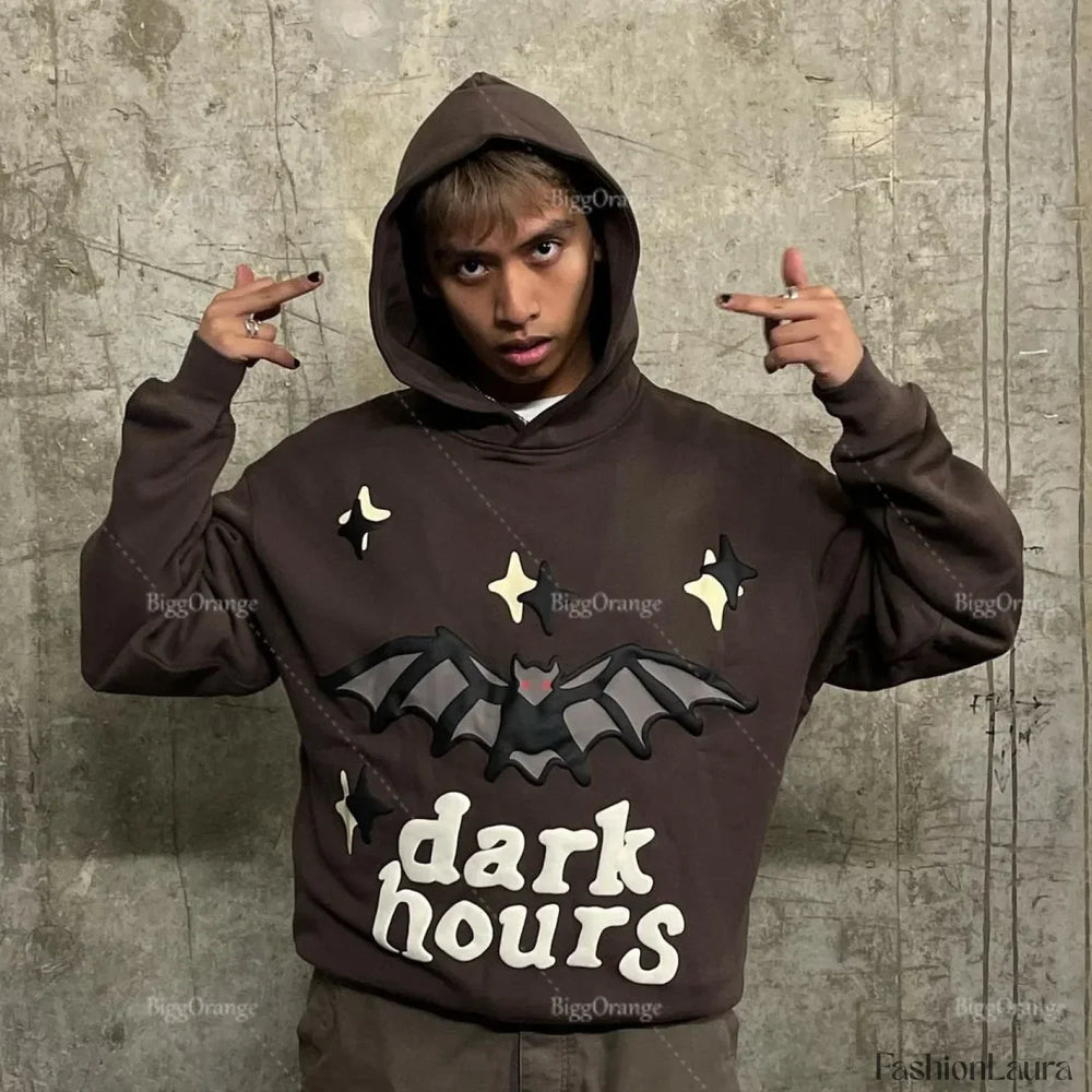 Dark Gothic Retro Hooded Grunge 3D Print Hoody BROWN / S Sweatshirts & Hoodies L