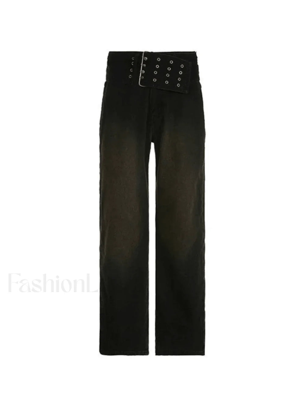 Dark Wash Belted Baggy Boyfriend Jeans Jeans