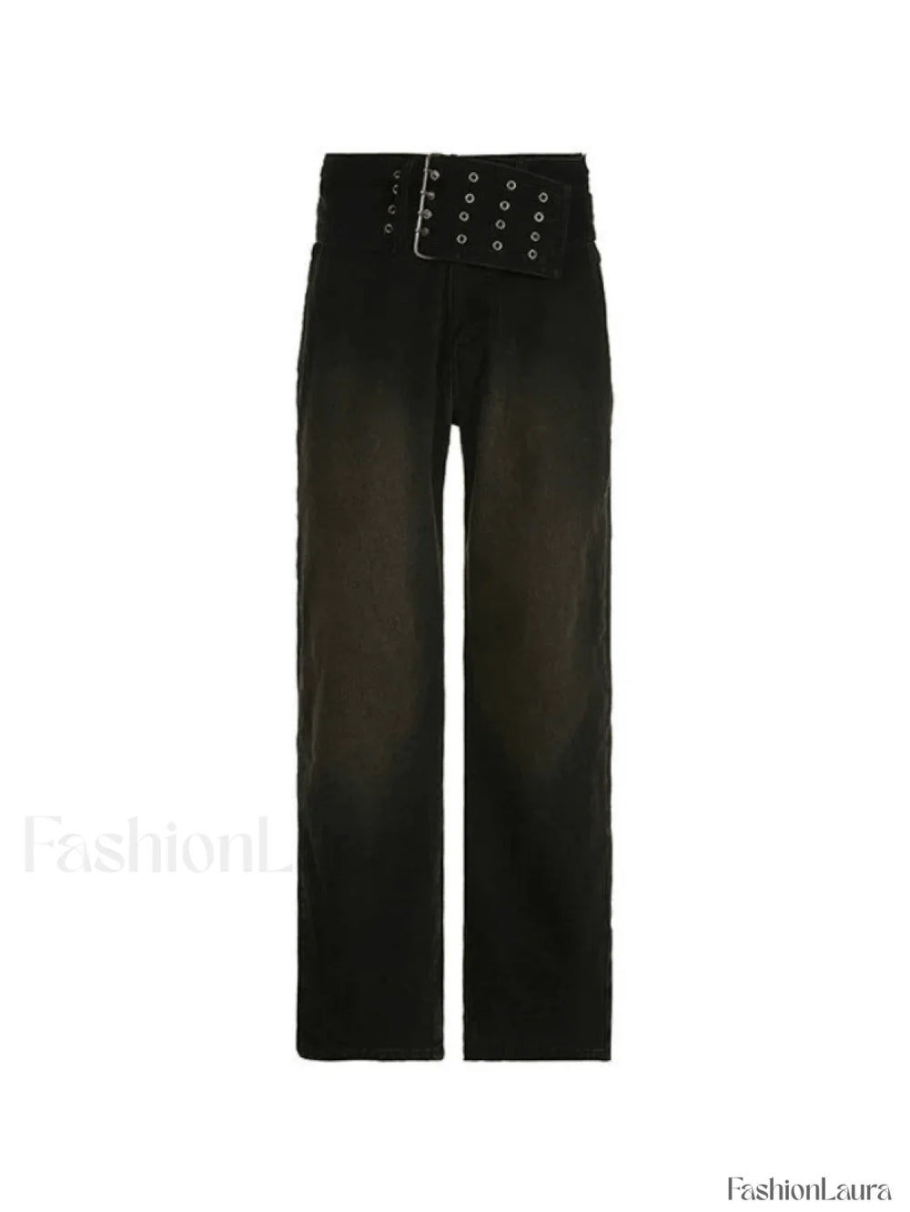 Dark Wash Belted Baggy Boyfriend Jeans Jeans