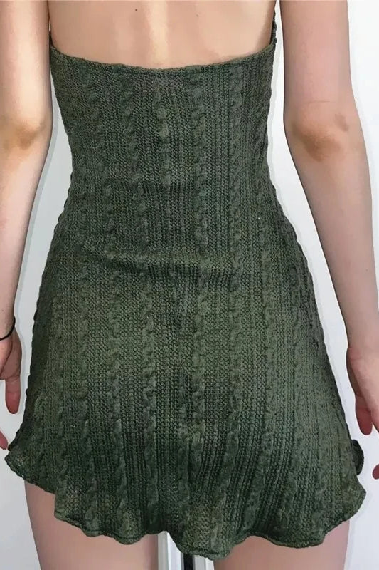 Knitted Halter Mini Dress