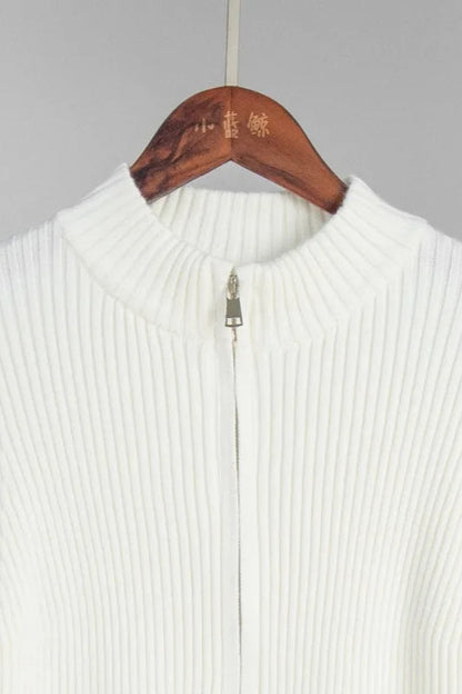 Double Zip Slim Knit Cardigan