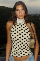 Floral Halter Backless Slim Fit Crop Top