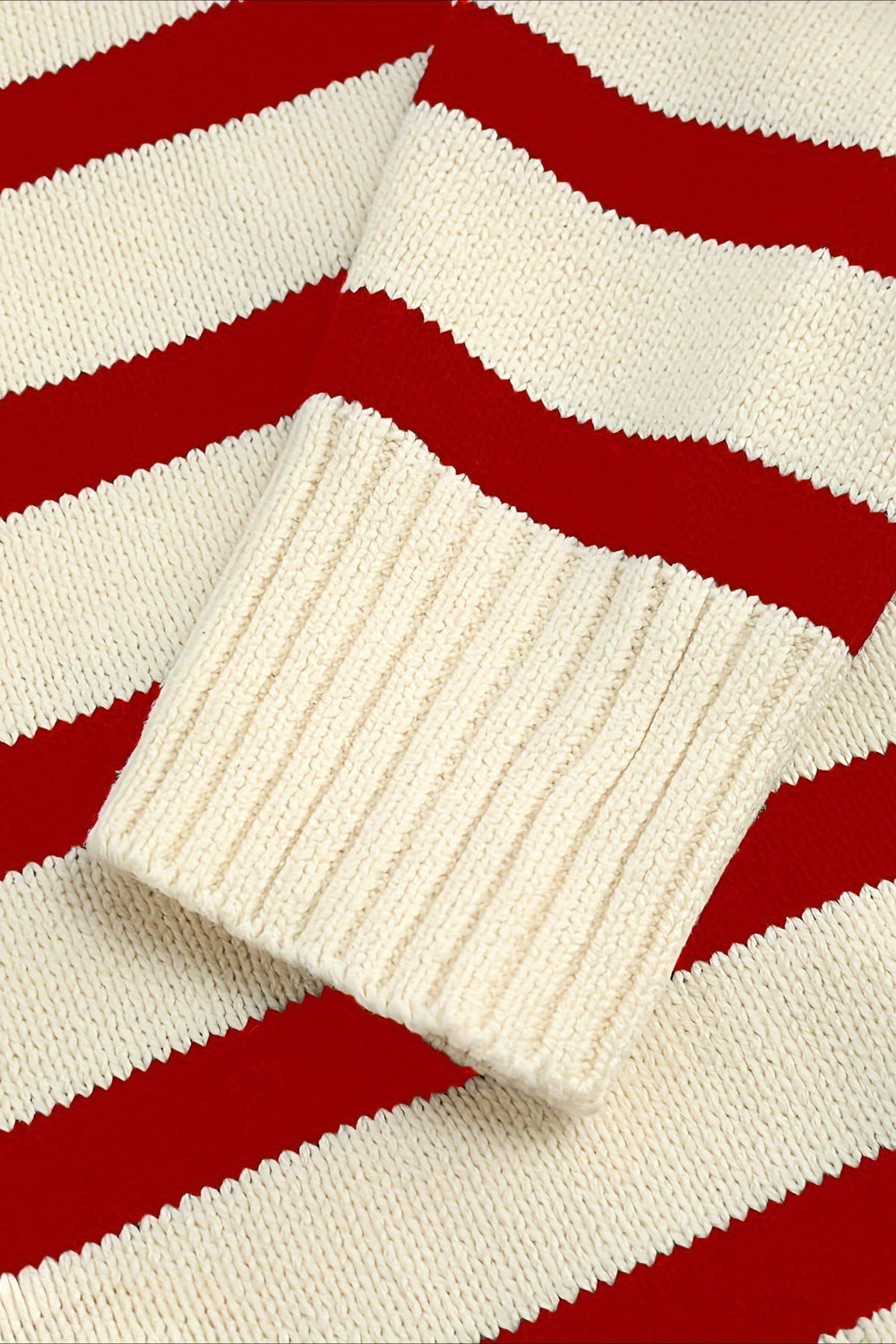 Striped Wool Collar V Neck Sweater