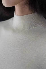 Wool Blend Mock Knit Top