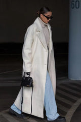 Fleece Lapel Long Sleeve Cozy Overcoat