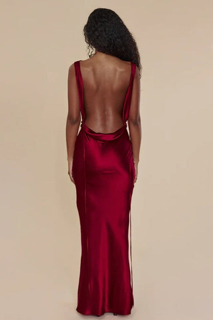 Slim Fit Open Back Maxi Dress
