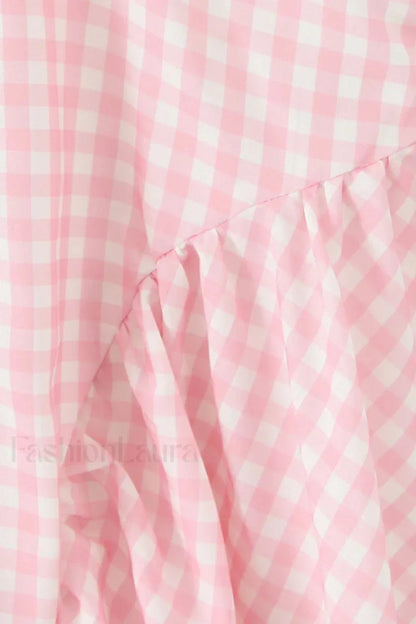 Deep V Neck Backless Pleated Printed A Line Mini Dress