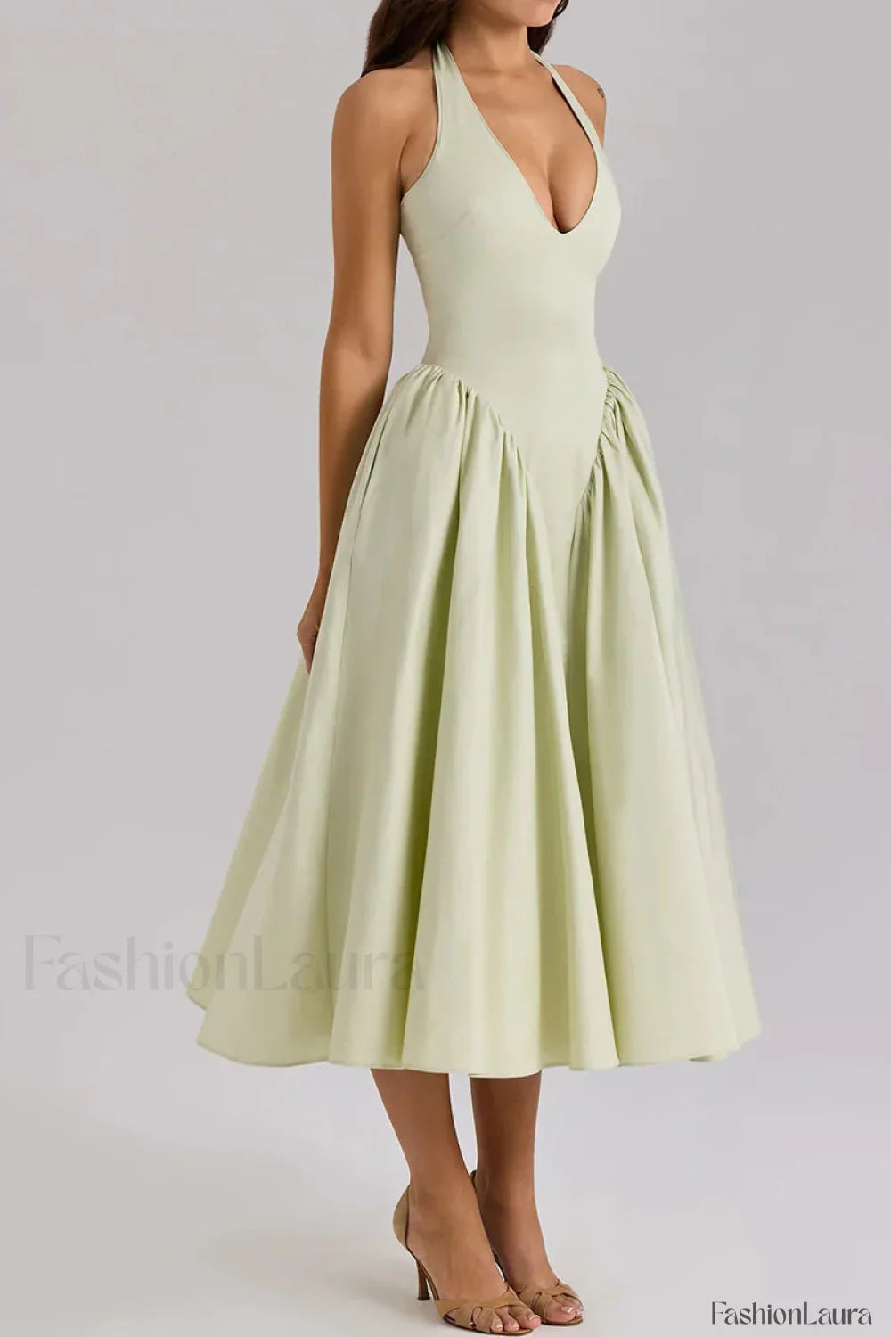 Deep V Neck Backless Pure Desire White Slim Fit Maxi Dress