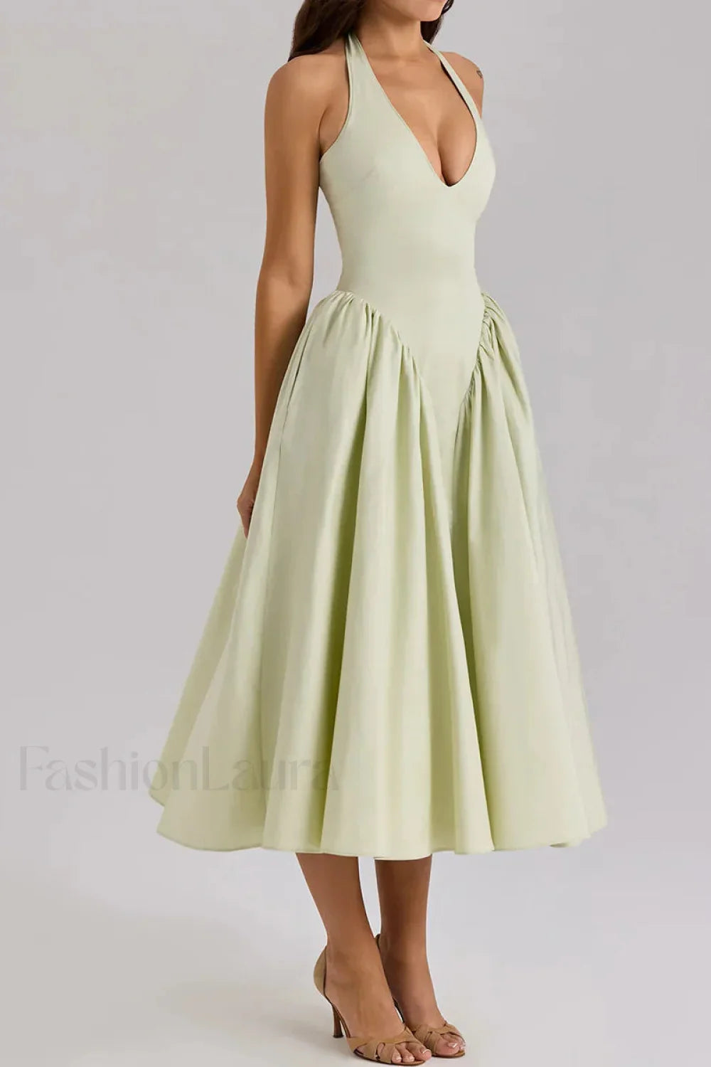 Deep V Neck Backless Pure Desire White Slim Fit Maxi Dress