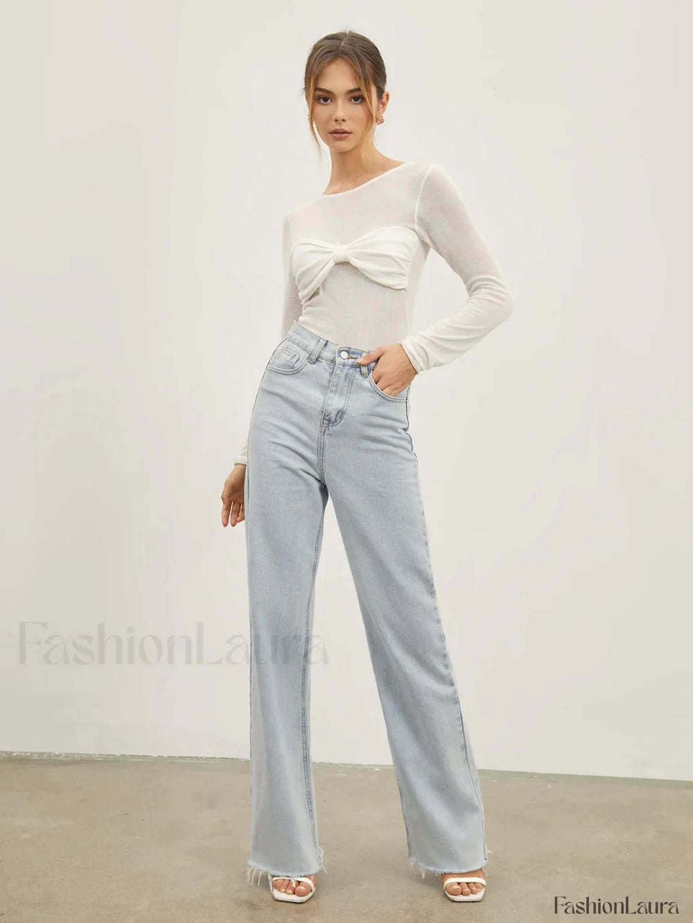 Denim Straight Graceful Leg Jeans Jeans