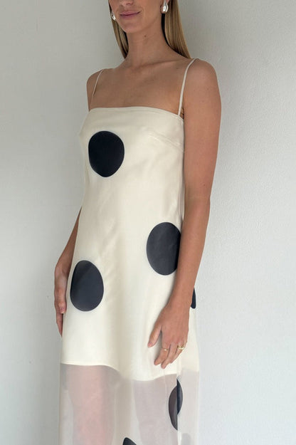 Polka Dot Bodycon Cami Maxi Dress