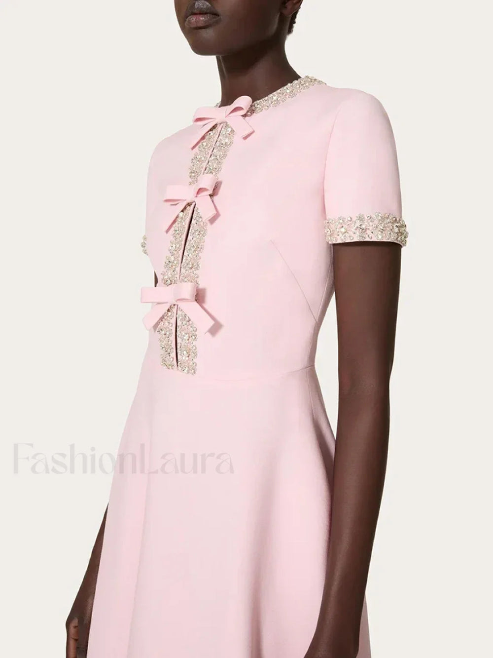 Diamond Bowknot Midi Dress