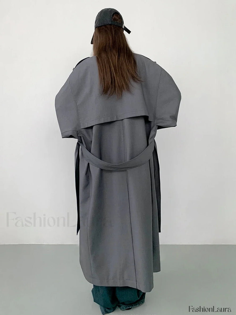 Double Pockets Graceful Longline Trench Coat Trench Coats