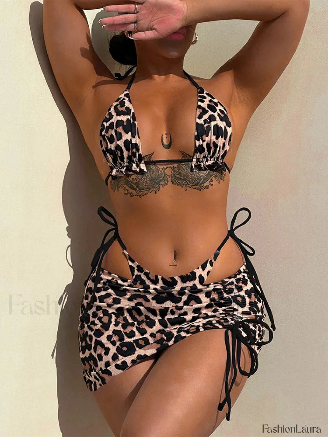 Double Sided Pleated Three Piece Set Black / XS