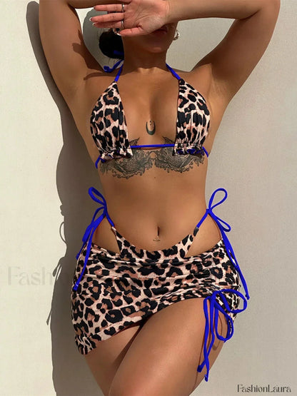 Double Sided Pleated Three Piece Set Blue / XS