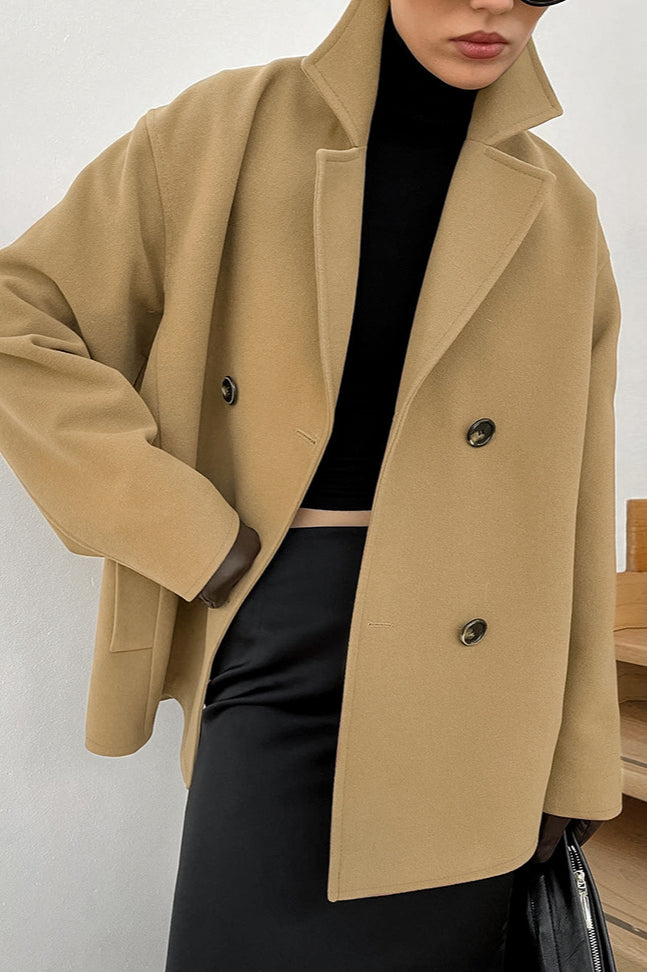 Loose Wool Lapel Coat coats