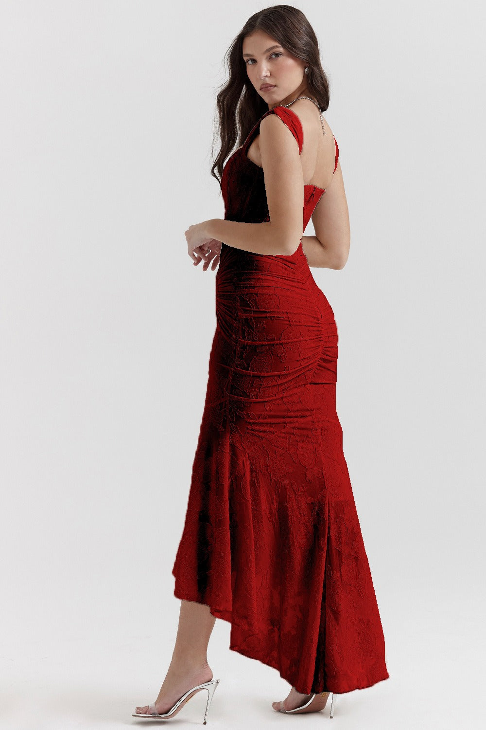 Stretch Mesh Jacquard Mermaid Formal Dress