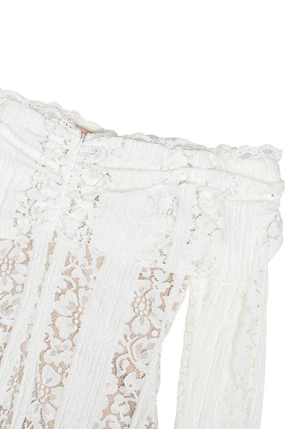 Off Shoulder Lace Bodycon Boho Dress