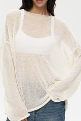 Sheer Mesh Lace Knit Sweater