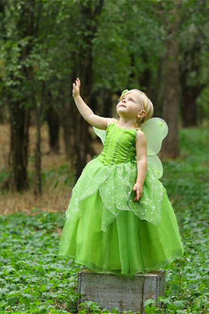 Green Fairy Dress Kid Halloween Costume