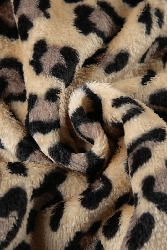 Sexy Leopard Plush Crop Coat coats