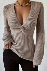 Ribbed Slim Fit Pullover Sweater Light Tan / S
