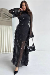 Elegant Ruffled Mermaid Maxi Dress