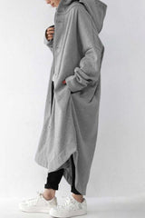 Oversized Hooded Long Overcoat
