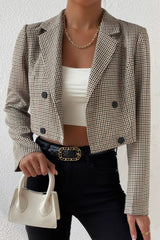 Houndstooth Cropped Blazer