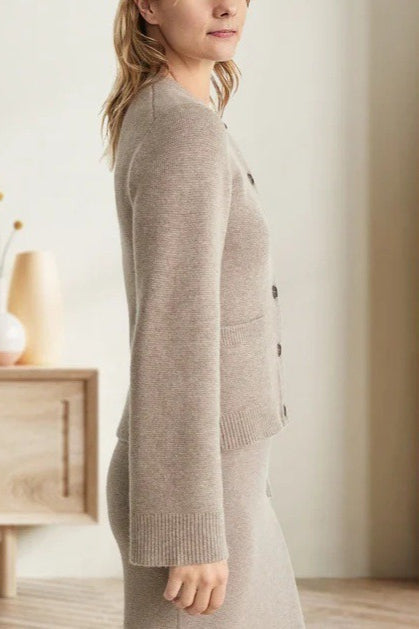 Soft Plush Relaxed Cardigan S / Ivory