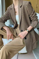 Houndstooth Wool Blazer