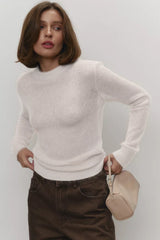 Sheer Blend Round Neck Knit Top