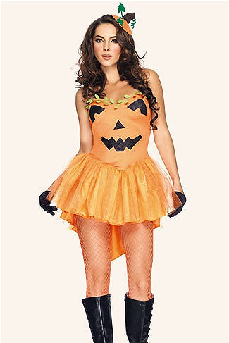 Pumpkin Party Dress Adult Cosplay Halloween Costume