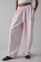 Long Embroidered Relaxed Knit Pants